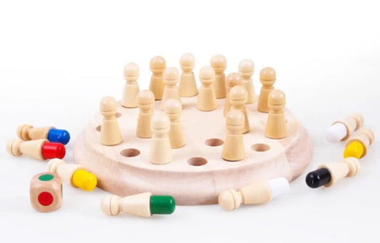 Wooden Memory  Chess Game Set, Funny Block Board Game  for kids