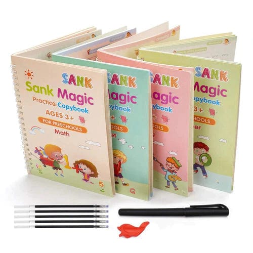 Magic "Reusable" Practice Copybook For Kid (4 Books+ 10 Magic Refills + Bonuses)